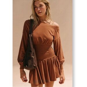 NWT Free People Scorching Hot Long-Sleeve Mini Dress